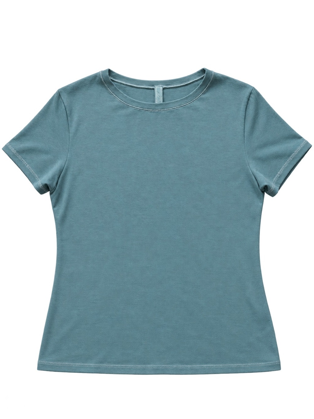 SKIMS Short Sleeve Crew Tee in Mineral Blue-Green